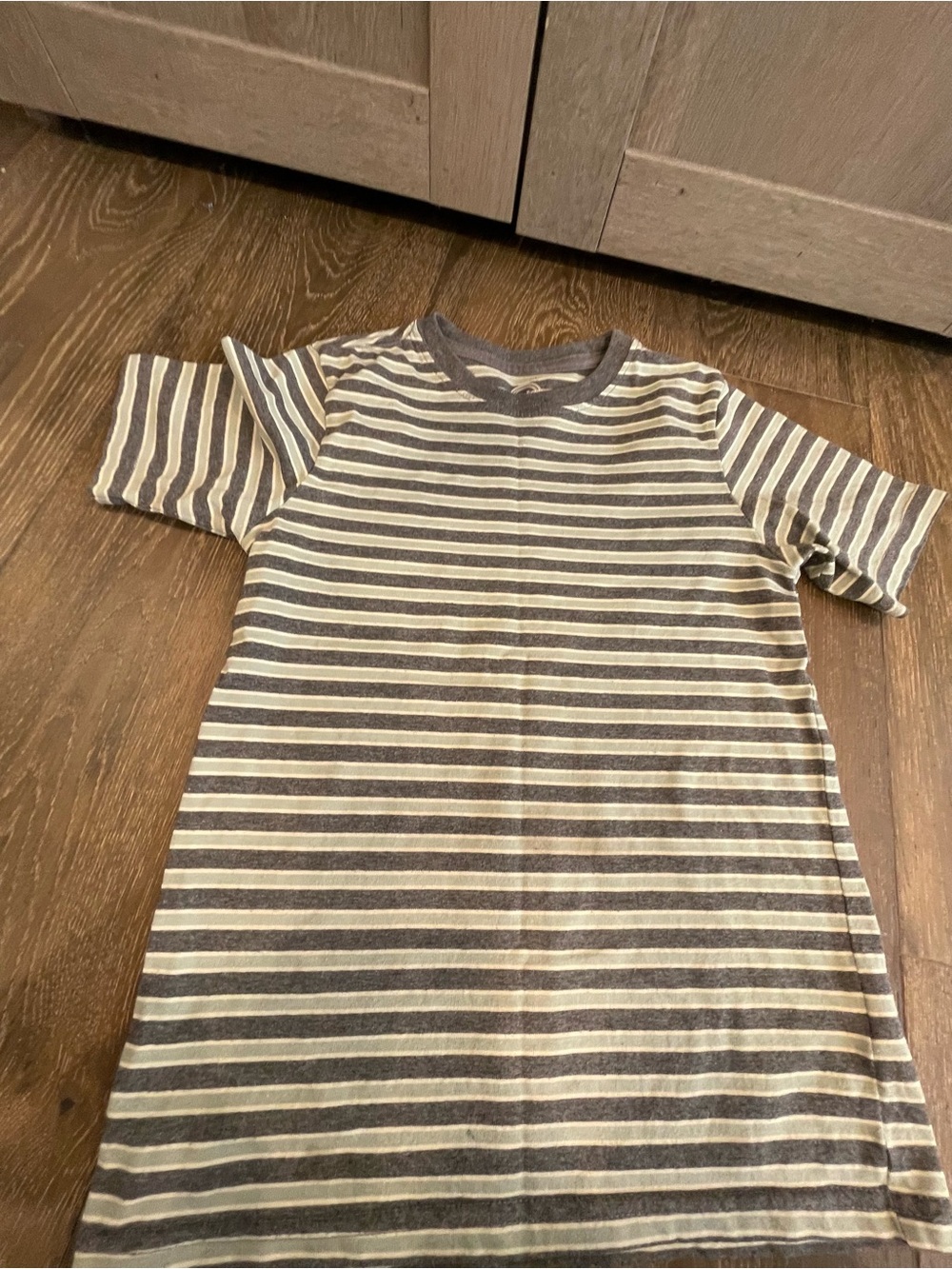 Wonder Nation Striped Short Sleeve Tee - Gray & Cream